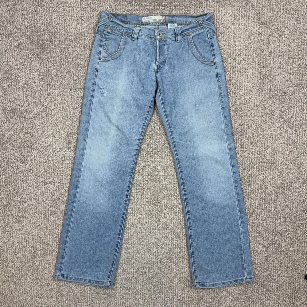 Levis 513 Jeans Juniors 9 Blue Slouch Boot Cut Low Rise Denim Y2K Retro Casual